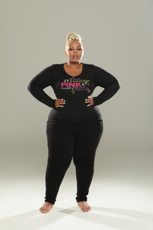 Plus Size Breast Cancer Awareness Long Sleeve