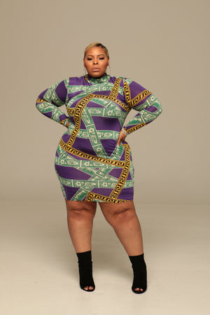 "For the Love of Money" Plus Size Dress