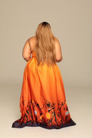 Plus Size Tube Top A-LIne Maxi Skirt