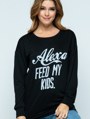 "Alexa Feed My Kids" Graphic Sweater